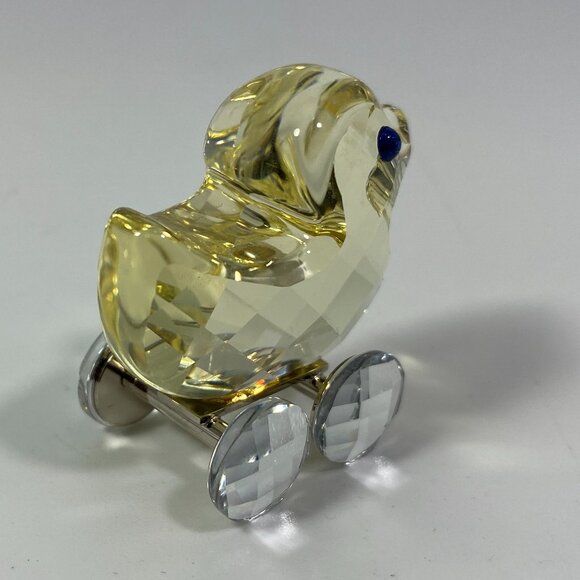 RARE Swarovski Crystal Lucy The Duck Rolling On Wheels Yellow #657107 Retired - Picture 5 of 10